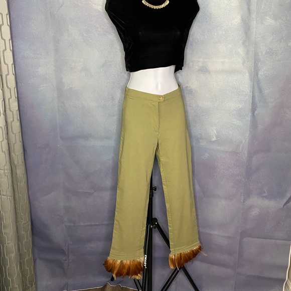 lucent Pants - Amazing One of a Kind Lucent feather trim vintage pants